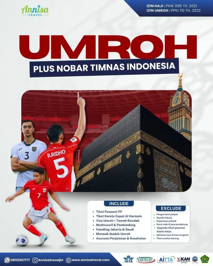 Flyer Umroh Plus Nobar Timnas Indonesia