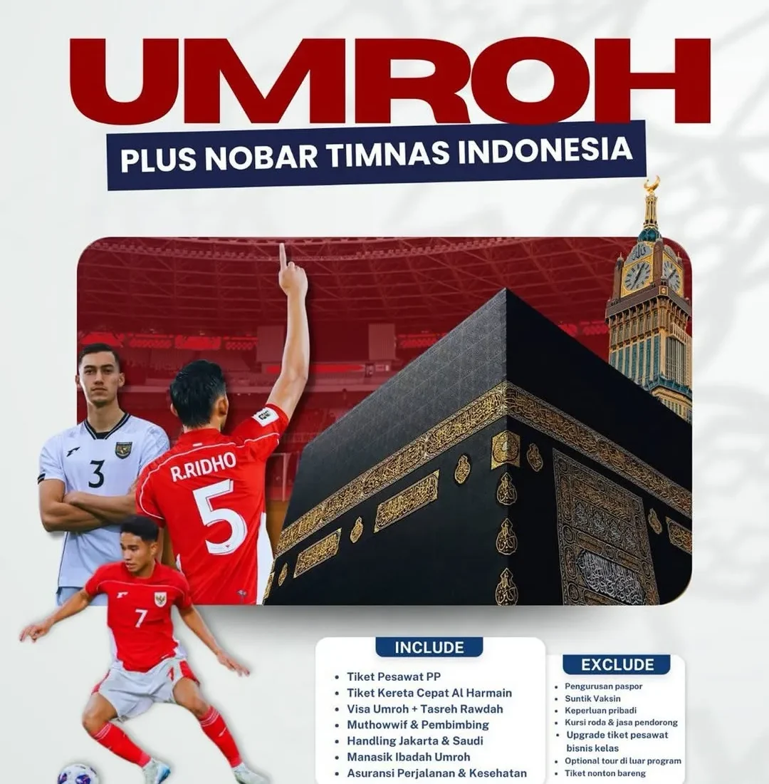 Flyer Umroh Plus Nobar Timnas Indonesia